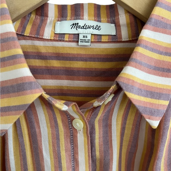 Madewell Central Rainbow Stripe Classic Button Down Shirt XS - Picture 6 of 7